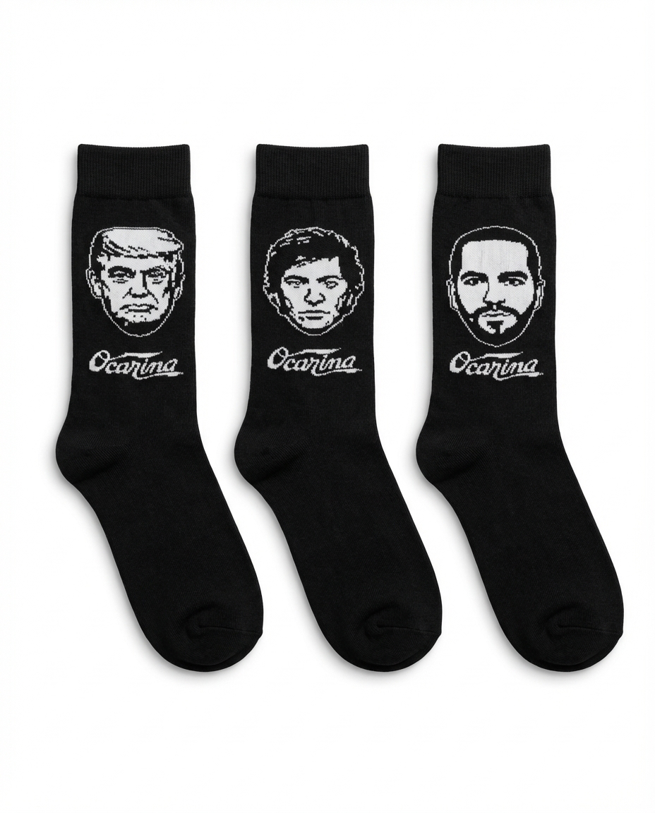 Pack 3 Calcetines Trump,Milei,Bukele.